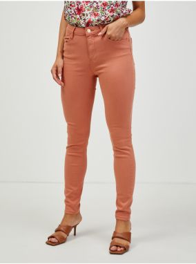 Marhuľové skinny fit nohavice CAMAIEU