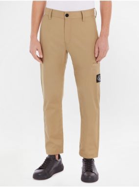 Béžové pánske chino nohavice Calvin Klein Jeans