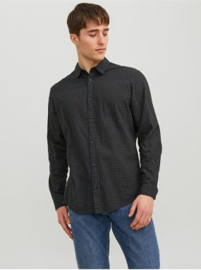 Tmavozelená pánska kockovaná košeľa Jack & Jones Gingham