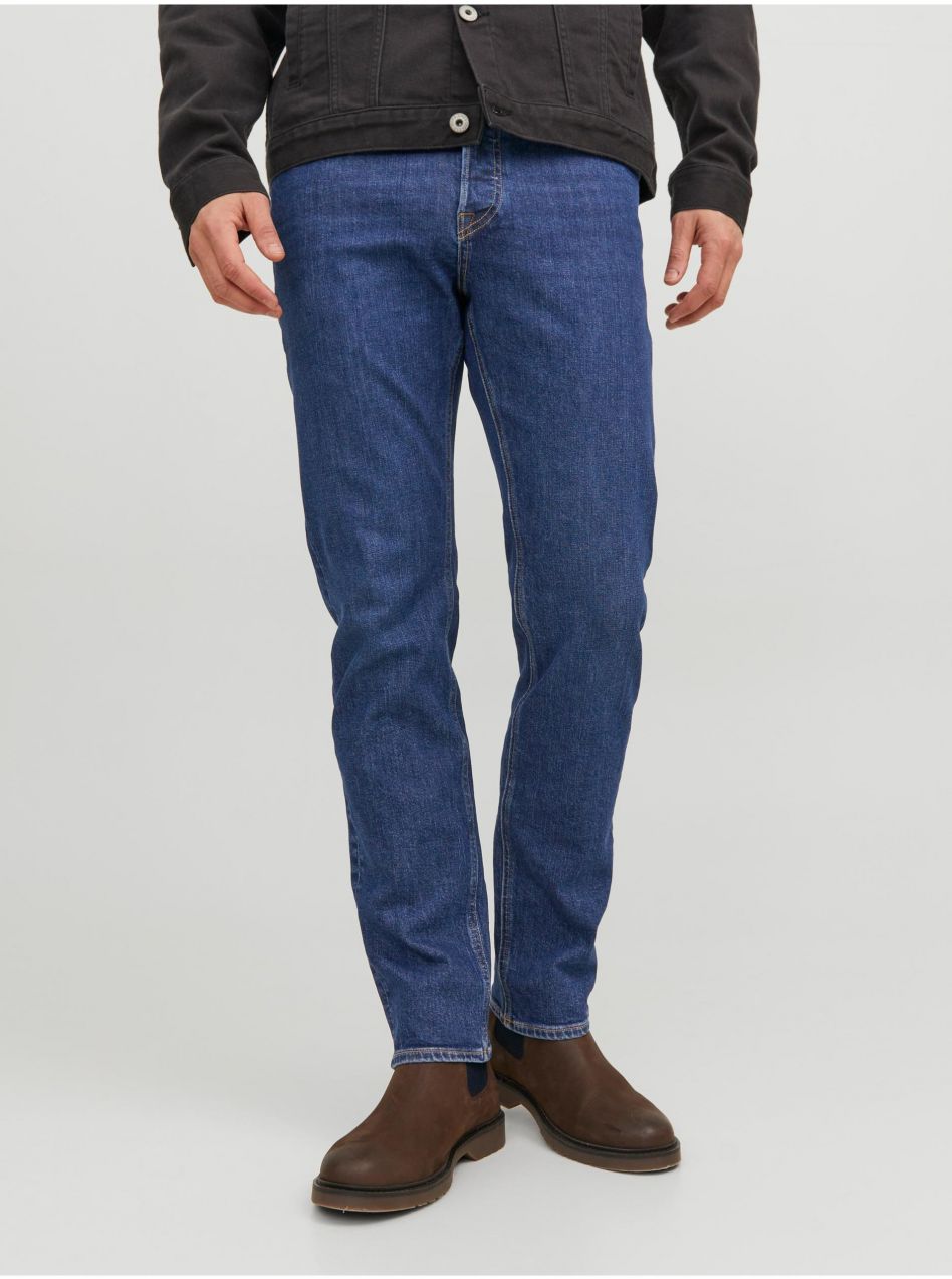 Modré pánske slim fit džínsy Jack & Jones Mike