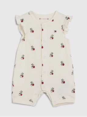 Krémové dievčenské vzorované body Tommy Hilfiger Baby Cherry