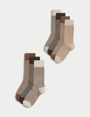 Súprava siedmich párov pánskych ponožiek v hnedej farbe Marks & Spencer