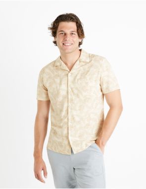 Béžová pánska vzorovaná košeľa Celio Davisco