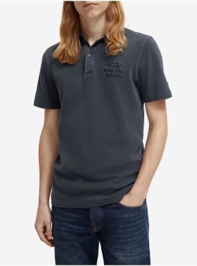 Tmavomodré pánske polo tričko Scotch & Soda Garment Dye