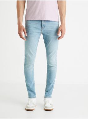 Svetlomodré pánske skinny fit džínsy Celio Foskinny1