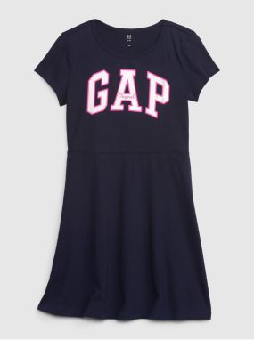 Tmavomodré dievčenské letné šaty s logom GAP