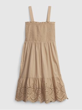 Béžové dievčenské šaty s madeirou GAP