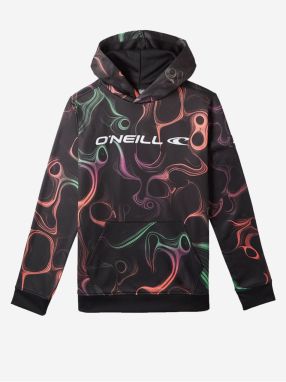 Oranžovo-čierna chlapčenská vzorovaná mikina O'Neill RUTILE HOODIE FLEECE