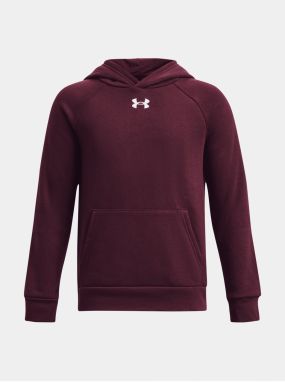 Vínová chlapčenská mikina s kapucňou Under Armour Rival Fleece