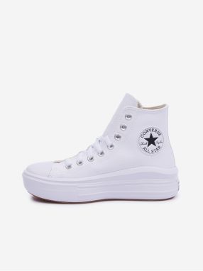 Biele dámske členkové tenisky na platforme Converse Chuck Taylor All Star Move