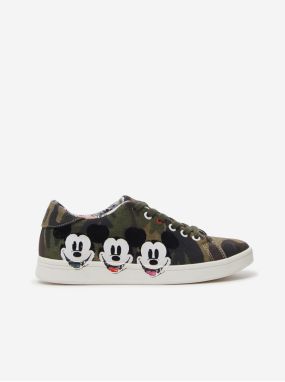 Kaki dámske tenisky Desigual Cosmic Mickey