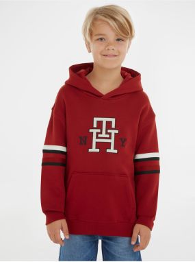 Červená chlapčenská mikina s kapucňou Tommy Hilfiger