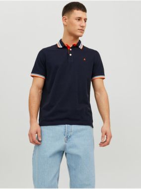 Tmavomodré pánske polo tričko Jack & Jones Paulos