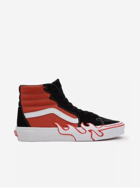 Oranžovo-čierne pánske tenisky VANS SK8-Hi Flame