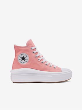 Ružové dámske kotníkové tenisky na platforme Converse Chuck Taylor All Star Move