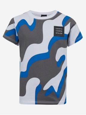 Šedo-modré chlapčenské vzorované tričko SAM 73 Oscar