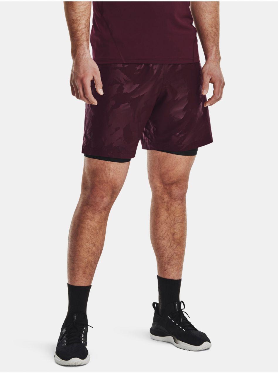 Bordové športové kraťasy Under Armour UA Woven Emboss Short