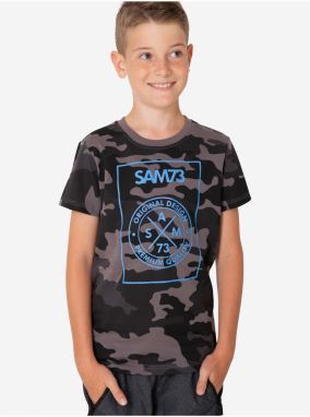 Šedé chlapčenské maskáčové tričko SAM 73