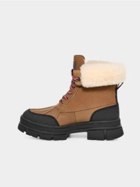 Hnedé dámske zimné členkové kožené topánky UGG Ashton Addie