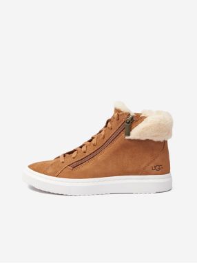 Hnedé dámske zimné členkové semišové topánky UGG Alameda Mid Zip