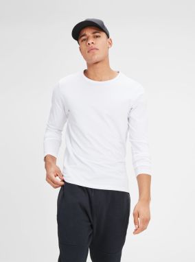 Biele basic tričko s dlhým rukávom Jack & Jones Basic