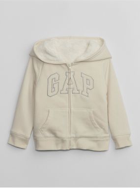 Béžová dievčenská zateplená mikina na zips GAP