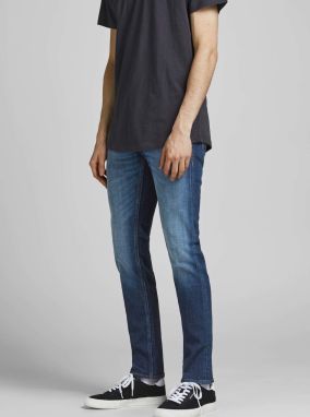 Tmavomodré slim fit rifle Jack & Jones Glenn