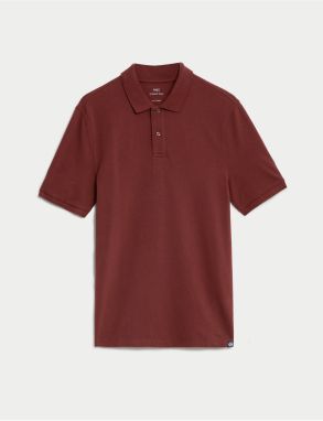 Vínové pánske basic polo tričko Marks & Spencer