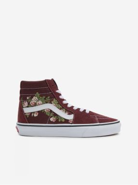 Vínové dámske členkové semišové tenisky VANS SK8-Hi