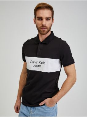 Polokošele pre mužov Calvin Klein Jeans - čierna, biela