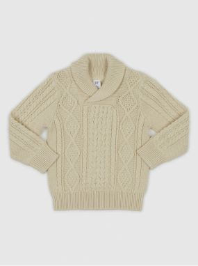 Béžový chlapčenský sveter s golierom GAP