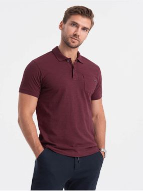 Bordové pánske polo tričko Ombre Clothing