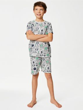 Šedé chlapčenské pyžamo s herným motívom Marks & Spencer