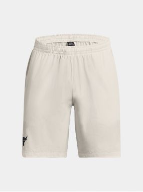 Biele pánske teplákové šortky Under Armour Project Rock Woven Shorts