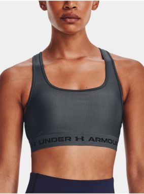 Tmavosivá športová podprsenka Under Armour UA Crossback Mid Bra