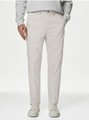 Krémové pánske ľahké chino nohavice Marks & Spencer