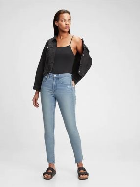 Modré dámské džíny high rise true skinny with secret smoothing pockets