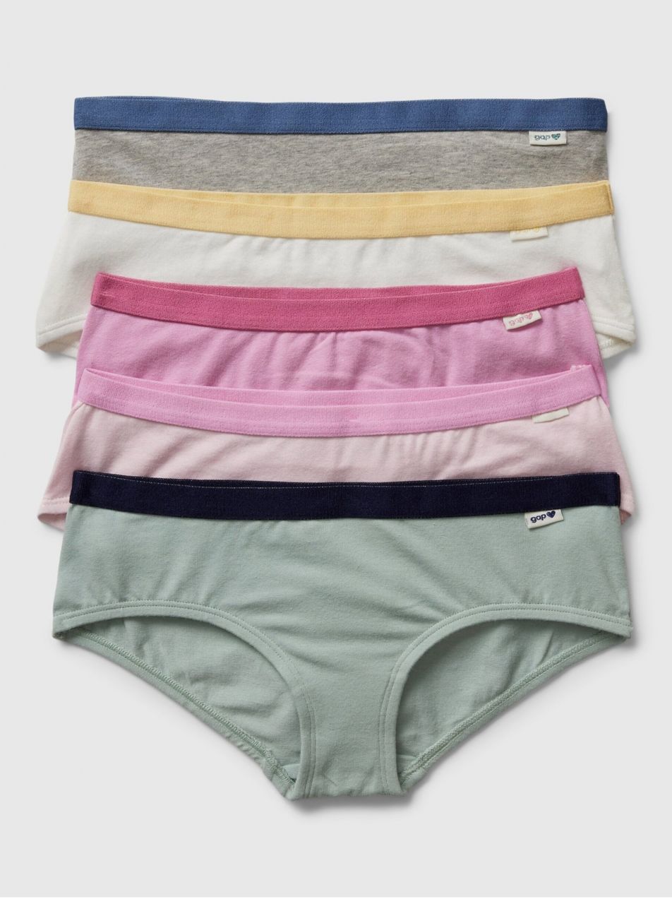 Súprava piatich dievčenských nohavičiek v ružovej, bielej a šedej farbe GAP