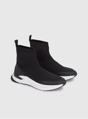 Čierne pánske členkové slip on tenisky Calvin Klein Sock Boot Runner