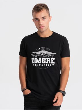 Čierne pánske tričko Ombre Clothing