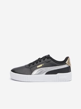 Čierne dámske kožené tenisky Puma Carina 2.0 Metallic Shine