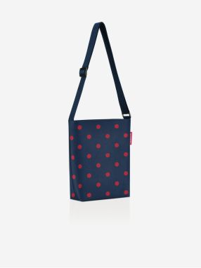 Tmavomodrá dámska bodkovaná kabelka cez rameno Reisenthel Shoulderbag S Mixed Dots Red