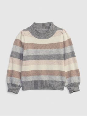 Béžovo-sivý dievčenský pruhovaný sveter GAP