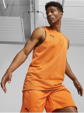 Čierno-oranžové pánske obojstranné športové tielko Puma Reversible Practice Jersey