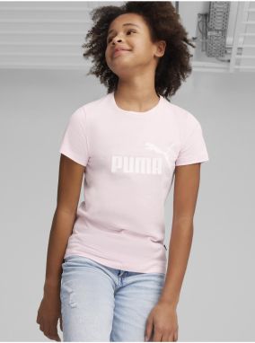 Svetloružové dievčenské tričko Puma ESS Logo Tee