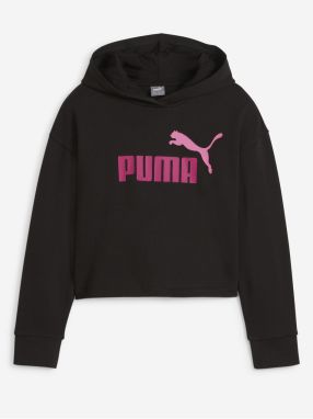 Čierna dievčenská mikina s kapucňou Puma ESS+ 2 Color Logo