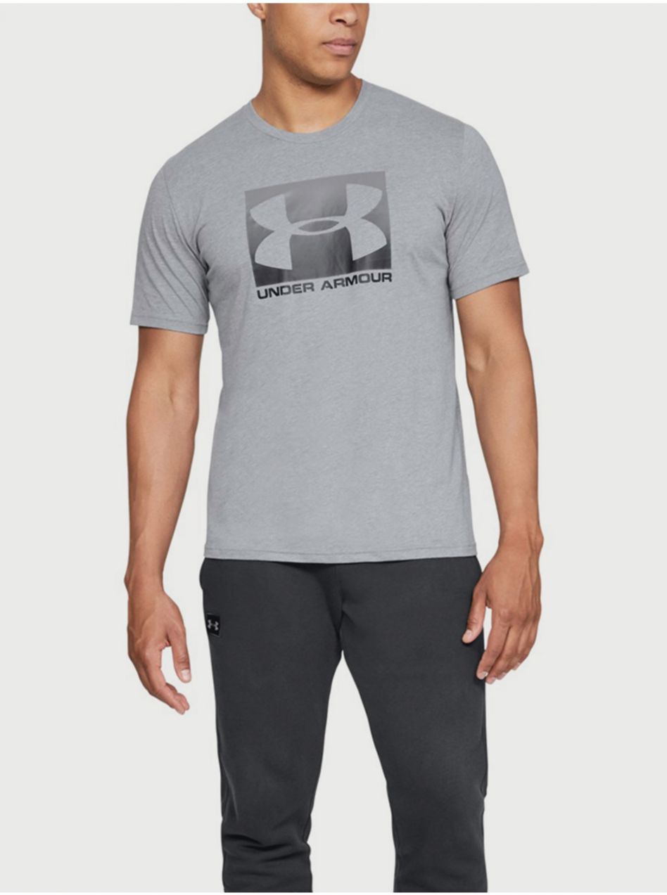 Šedé tričko Under Armour UA BOXED SPORTSTYLE SS