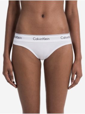 Calvin Klein biele tangá s bielou širokou gumou Thong Strings