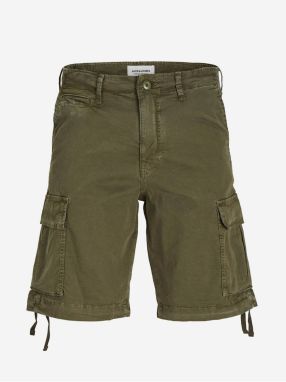 Khaki pánske cargo kraťasy Jack & Jones Cole