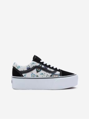 Krémovo-čierne dámske vzorované tenisky VANS Old Skool Stackform